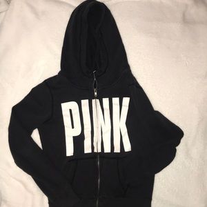 VS PINK black zip up hoodie